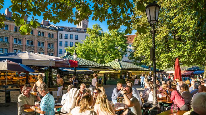 Viktualienmarkt in München - Biergarten