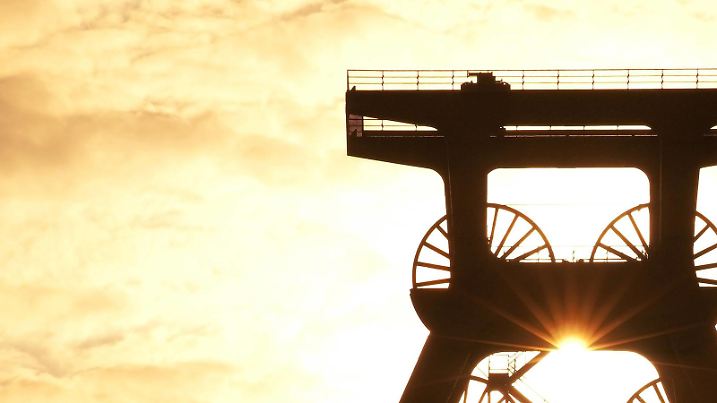 Förderturm der Zeche Zollverein in Essen.